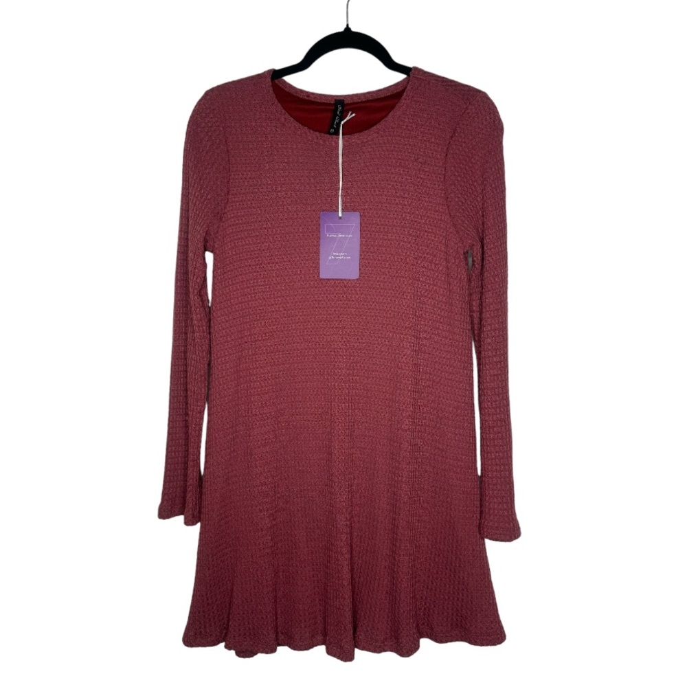 Final Touch Dress Women Size Large  Speckled A Line Drape Long Sleeve Co…
